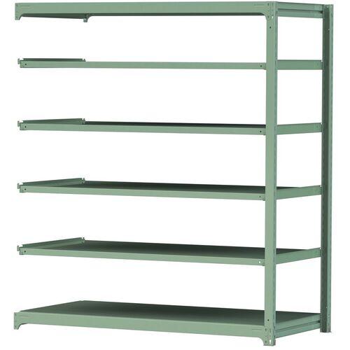 ■ヤマテック ボルトレス中量ラック 300kg/段 W1800&times;D910&times;H2100mm 天地6段 ライトグリーン〔品番:3S76916GR〕【3382203:0】[法人・事業所限定][直送元][店頭受取不可]｜ホームセンターバロー　店