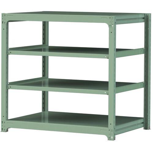 ■ヤマテック ボルトレス中量ラック 300kg/段 W1200×D910×H1200mm 天地4段 ライトグリーン〔品番:3S44914G〕【3382264:0】[法人・事業所限定][直送元][店頭受取不可]