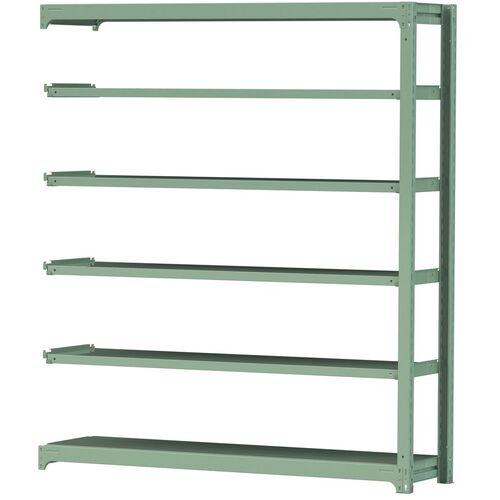 ■ヤマテック ボルトレス中量ラック 300kg/段 W1800×D480×H2100mm 天地6段 ライトグリーン〔品番:3S76486GR〕【3382280:0】[法人・事業所限定][直送元][店頭受取不可]