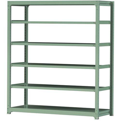 ■ヤマテック ボルトレス中量ラック 300kg/段 W1800&times;D700&times;H2100mm 天地6段 ライトグリーン〔品番:3S76706G〕【3382929:0】[法人・事業所限定][直送元][店頭受取不可]｜ホームセンターバロー　店