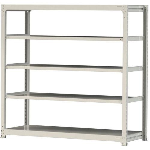 ■ヤマテック ボルトレス中量ラック 300kg/段 W1800×D700×H1800mm 天地5段 ホワイトグレー〔品番:3S66705W〕【3382936:0】[法人・事業所限定][直送元][店頭受取不可]