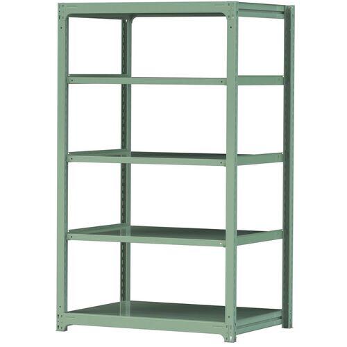■ヤマテック ボルトレス中量ラック 300kg/段 W1200×D910×H2100mm 天地5段 ライトグリーン〔品番:3S74915G〕【3382962:0】[法人・事業所限定][直送元][店頭受取不可]