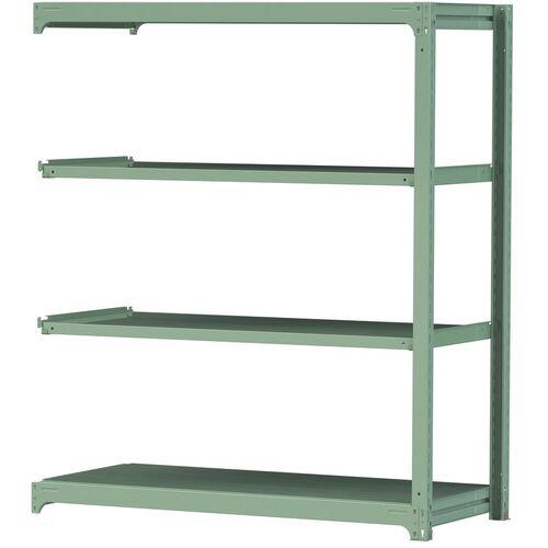 ■ヤマテック ボルトレス中量ラック 300kg/段 W1500×D700×H1800mm 天地4段 ライトグリーン〔品番:3S65704GR〕【3383560:0】[法人・事業所限定][直送元][店頭受取不可]