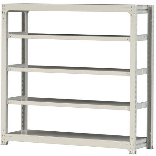■ヤマテック ボルトレス中量ラック 300kg/段 W1500×D480×H1500mm 天地5段 ホワイトグレー〔品番:3S55485W〕【3383572:0】[法人・事業所限定][直送元][店頭受取不可]