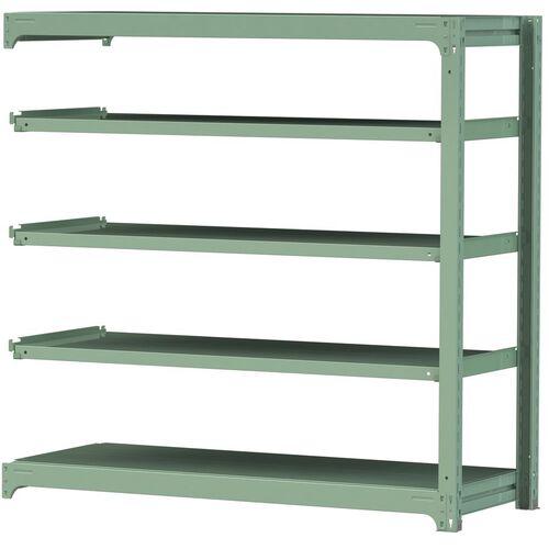 ■ヤマテック ボルトレス中量ラック 300kg/段 W1500×D620×H1500mm 天地5段 ライトグリーン〔品番:3S55625GR〕【3383627:0】[法人・事業所限定][直送元][店頭受取不可]