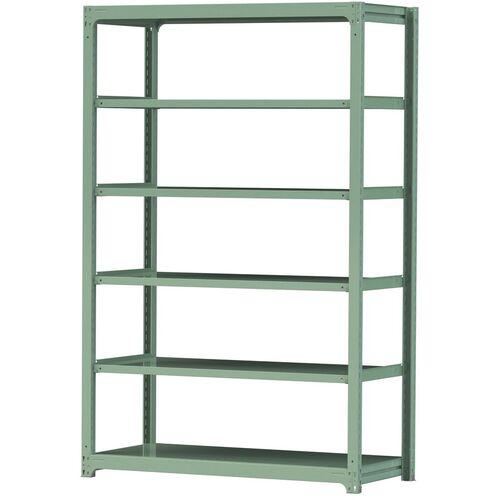 ■ヤマテック ボルトレス中量ラック 300kg/段 W1500×D700×H2400mm 天地6段 ライトグリーン〔品番:3S85706G〕【3383640:0】[法人・事業所限定][直送元][店頭受取不可]