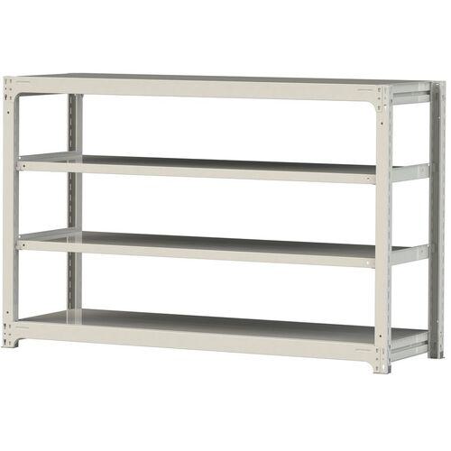 ■ヤマテック ボルトレス中量ラック 300kg/段 W1800×D620×H1200mm 天地4段 ホワイトグレー〔品番:3S46624W〕【3383663:0】[法人・事業所限定][直送元][店頭受取不可]