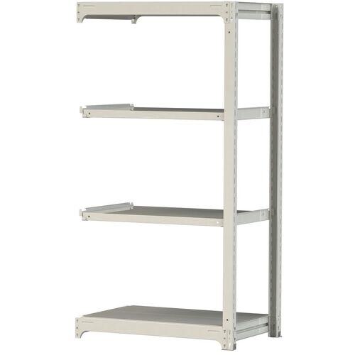 ■ヤマテック ボルトレス中量ラック 300kg/段 W900×D620×H1800mm 天地4段 ホワイトグレー〔品番:3S63624WR〕【3384243:0】[法人・事業所限定][直送元][店頭受取不可]