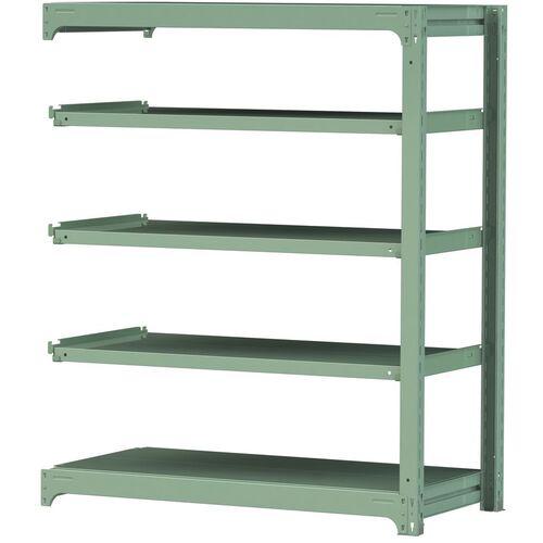 ■ヤマテック ボルトレス中量ラック 300kg/段 W1200×D620×H1500mm 天地5段 ライトグリーン〔品番:3S54625GR〕【3384246:0】[法人・事業所限定][直送元][店頭受取不可]