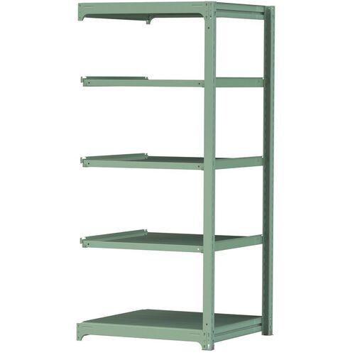 ■ヤマテック ボルトレス中量ラック 300kg/段 W900×D910×H2100mm 天地5段 ライトグリーン〔品番:3S73915GR〕【3384263:0】[法人・事業所限定][直送元][店頭受取不可]