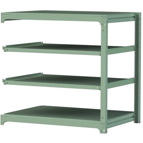 ■ヤマテック ボルトレス中量ラック 300kg/段 W1200×D910×H1200mm 天地4段 ライトグリーン〔品番:3S44914GR〕【3384264:0】[法人・事業所限定][直送元][店頭受取不可]