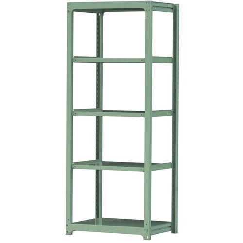 ■ヤマテック ボルトレス中量ラック 300kg/段 W900&times;D700&times;H2400mm 天地5段 ライトグリーン〔品番:3S83705G〕【3384280:0】[法人・事業所限定][直送元][店頭受取不可]｜ホームセンターバロー　店