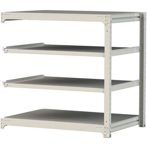 ■ヤマテック ボルトレス中量ラック 300kg/段 W1200&times;D910&times;H1200mm 天地4段 ホワイトグレー〔品番:3S44914WR〕【3384301:0】[法人・事業所限定][直送元][店頭受取不可]｜ホームセンターバロー　店