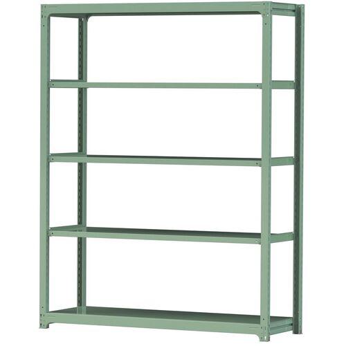 ■ヤマテック ボルトレス中量ラック 300kg/段 W1800×D620×H2400mm 天地5段 ライトグリーン〔品番:3S86625G〕【3384329:0】[法人・事業所限定][直送元][店頭受取不可]