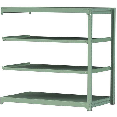 ■ヤマテック ボルトレス中量ラック 300kg/段 W1500&times;D910&times;H1500mm 天地4段 ライトグリーン〔品番:3S55914GR〕【3384915:0】[法人・事業所限定][直送元][店頭受取不可]｜ホームセンターバロー　店