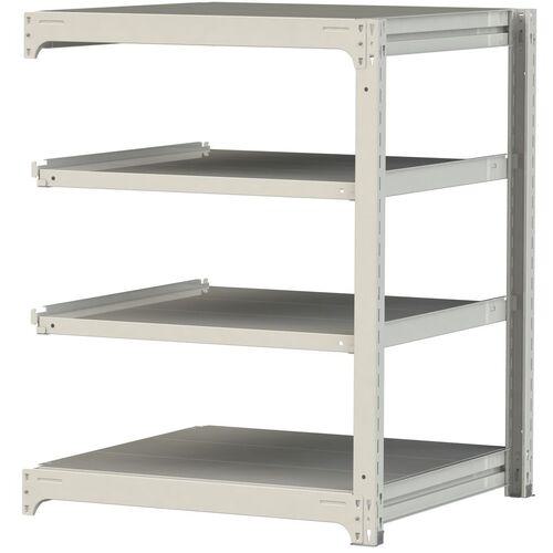 ■ヤマテック ボルトレス中量ラック 300kg/段 W900×D910×H1200mm 天地4段 ホワイトグレー〔品番:3S43914WR〕【3384929:0】[法人・事業所限定][直送元][店頭受取不可]