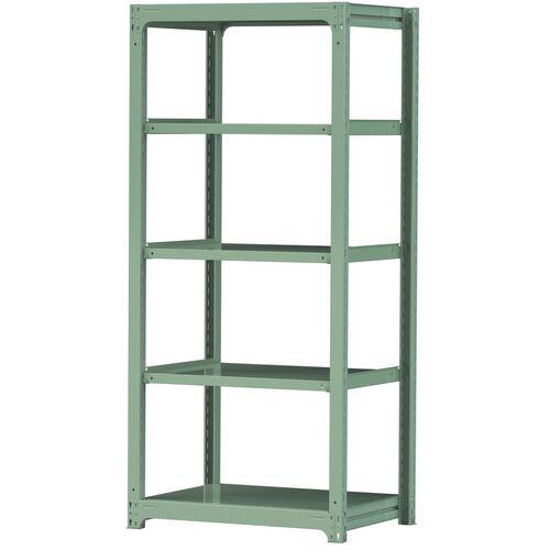 ■ヤマテック ボルトレス中量ラック 300kg/段 W900×D700×H2100mm 天地5段 ライトグリーン〔品番:3S73705G〕【3384933:0】[法人・事業所限定][直送元][店頭受取不可]