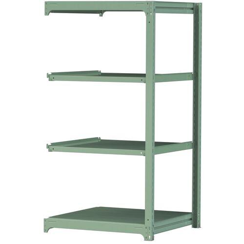 ■ヤマテック ボルトレス中量ラック 300kg/段 W900&times;D910&times;H1800mm 天地4段 ライトグリーン〔品番:3S63914GR〕【3384947:0】[法人・事業所限定][直送元][店頭受取不可]｜ホームセンターバロー　店