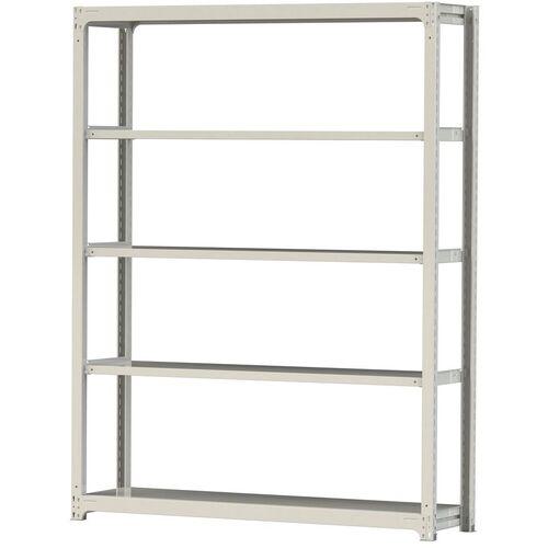 ■ヤマテック ボルトレス中量ラック 500kg/段 W1800&times;D480&times;H2400mm 天地5段 ホワイトグレー〔品番:5S86485W〕【3384963:0】[法人・事業所限定][直送元][店頭受取不可]｜ホームセンターバロー　店