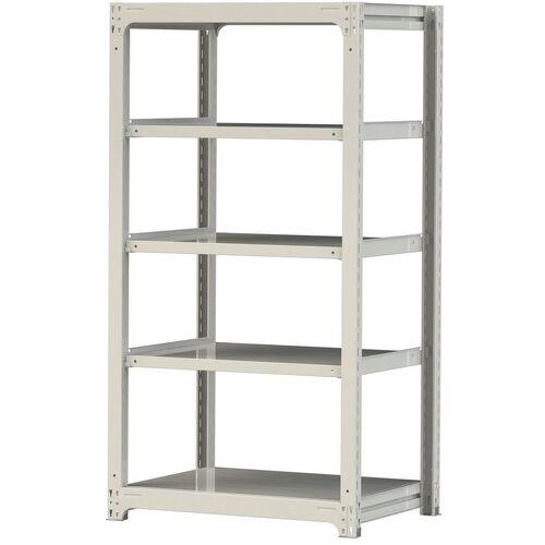 ■ヤマテック ボルトレス中量ラック 500kg/段 W900×D700×H1800mm 天地5段 ホワイトグレー〔品番:5S63705W〕【3384971:0】[法人・事業所限定][直送元][店頭受取不可]