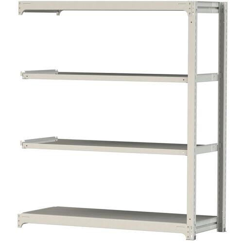 ■ヤマテック ボルトレス中量ラック 500kg/段 W1500×D620×H1800mm 天地4段 ホワイトグレー〔品番:5S65624WR〕【3384992:0】[法人・事業所限定][直送元][店頭受取不可]