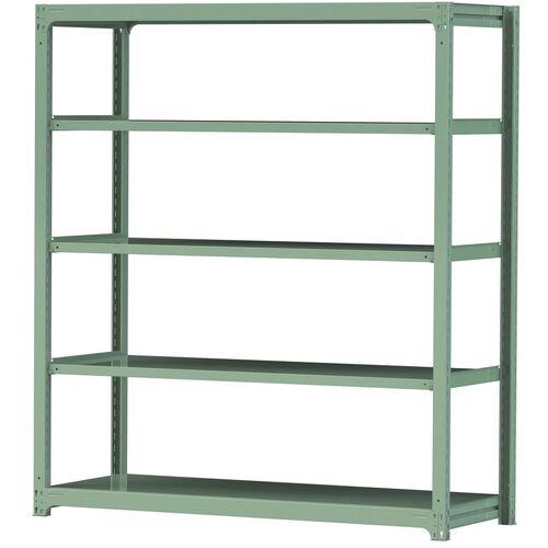 ■ヤマテック ボルトレス中量ラック 500kg/段 W1800×D700×H2100mm 天地5段 ライトグリーン〔品番:5S76705G〕【3385594:0】[法人・事業所限定][直送元][店頭受取不可]