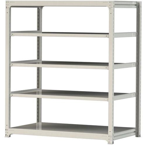■ヤマテック ボルトレス中量ラック 500kg/段 W1500×D910×H1800mm 天地5段 ホワイトグレー〔品番:5S65915W〕【3385602:0】[法人・事業所限定][直送元][店頭受取不可]
