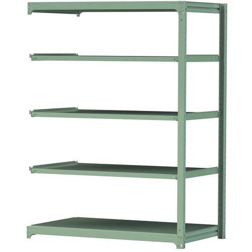 ■ヤマテック ボルトレス中量ラック 500kg/段 W1500&times;D910&times;H2100mm 天地5段 ライトグリーン〔品番:5S75915GR〕【3385619:0】[法人・事業所限定][直送元][店頭受取不可]｜ホームセンターバロー　店