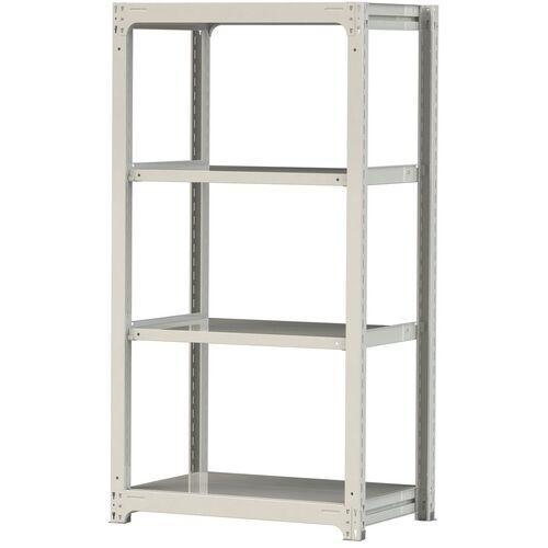 ■ヤマテック ボルトレス中量ラック 500kg/段 W900×D620×H1800mm 天地4段 ホワイトグレー〔品番:5S63624W〕【3385641:0】[法人・事業所限定][直送元][店頭受取不可]