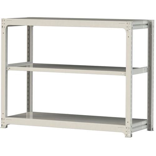 ■ヤマテック ボルトレス中量ラック 500kg/段 W1500×D620×H1200mm 天地3段 ホワイトグレー〔品番:5S45623W〕【3385642:0】[法人・事業所限定][直送元][店頭受取不可]