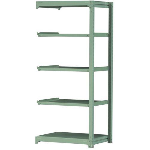■ヤマテック ボルトレス中量ラック 500kg/段 W900×D700×H2100mm 天地5段 ライトグリーン〔品番:5S73705GR〕【3385643:0】[法人・事業所限定][直送元][店頭受取不可]