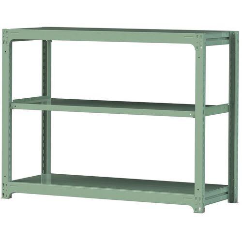 ■ヤマテック ボルトレス中量ラック 500kg/段 W1500×D620×H1200mm 天地3段 ライトグリーン〔品番:5S45623G〕【3385669:0】[法人・事業所限定][直送元][店頭受取不可]