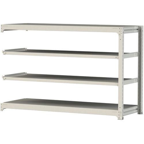 ■ヤマテック ボルトレス中量ラック 500kg/段 W1800×D700×H1200mm 天地4段 ホワイトグレー〔品番:5S46704WR〕【3385674:0】[法人・事業所限定][直送元][店頭受取不可]