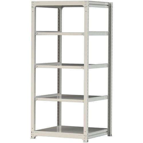 ■ヤマテック ボルトレス中量ラック 500kg/段 W900×D910×H2100mm 天地5段 ホワイトグレー〔品番:5S73915W〕【3385677:0】[法人・事業所限定][直送元][店頭受取不可]