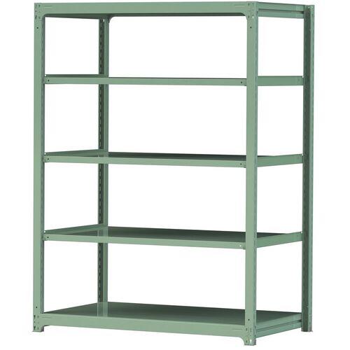 ■ヤマテック ボルトレス中量ラック 500kg/段 W1500×D910×H2100mm 天地5段 ライトグリーン〔品番:5S75915G〕【3385695:0】[法人・事業所限定][直送元][店頭受取不可]