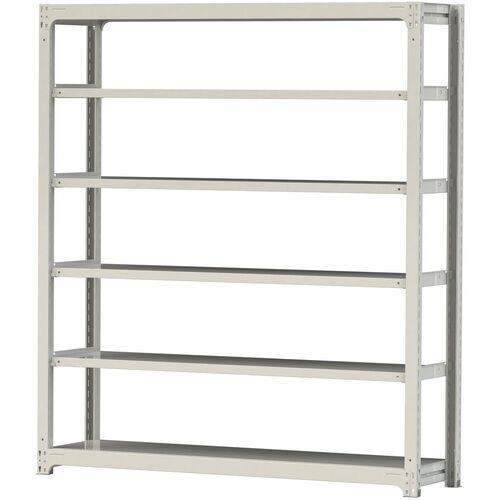 ■ヤマテック ボルトレス中量ラック 500kg/段 W1800&times;D480&times;H2100mm 天地6段 ホワイトグレー〔品番:5S76486W〕【3386409:0】[法人・事業所限定][直送元][店頭受取不可]｜ホームセンターバロー　店