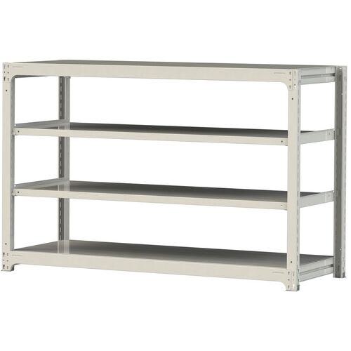 ■ヤマテック ボルトレス中量ラック 500kg/段 W1800&times;D700&times;H1200mm 天地4段 ホワイトグレー〔品番:5S46704W〕【3386413:0】[法人・事業所限定][直送元][店頭受取不可]｜ホームセンターバロー　店