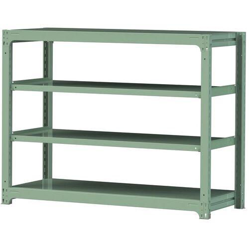 ■ヤマテック ボルトレス中量ラック 500kg/段 W1500×D620×H1200mm 天地4段 ライトグリーン〔品番:5S45624G〕【3386453:0】[法人・事業所限定][直送元][店頭受取不可]