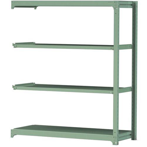 ■ヤマテック ボルトレス中量ラック 500kg/段 W1500×D620×H1800mm 天地4段 ライトグリーン〔品番:5S65624GR〕【3387072:0】[法人・事業所限定][直送元][店頭受取不可]