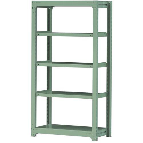 ■ヤマテック ボルトレス中量ラック 500kg/段 W900×D480×H1800mm 天地5段 ライトグリーン〔品番:5S63485G〕【3387084:0】[法人・事業所限定][直送元][店頭受取不可]