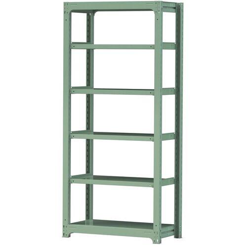 ■ヤマテック ボルトレス中量ラック 500kg/段 W900×D480×H2100mm 天地6段 ライトグリーン〔品番:5S73486G〕【3387111:0】[法人・事業所限定][直送元][店頭受取不可]