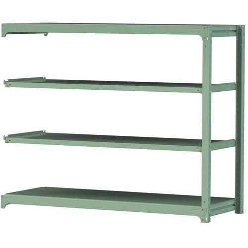 ■ヤマテック ボルトレス中量ラック 500kg/段 W1800×D700×H1500mm 天地4段 ライトグリーン〔品番:5S56704GR〕【3387133:0】[法人・事業所限定][直送元][店頭受取不可]