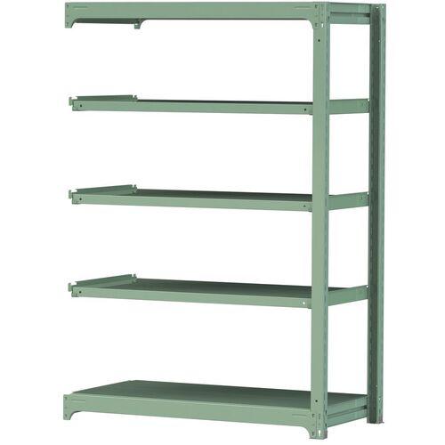 ■ヤマテック ボルトレス中量ラック 500kg/段 W1200×D620×H1800mm 天地5段 ライトグリーン〔品番:5S64625GR〕【3387152:0】[法人・事業所限定][直送元][店頭受取不可]