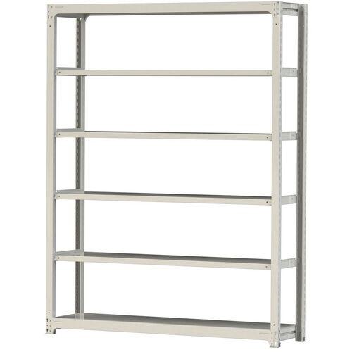 ■ヤマテック ボルトレス中量ラック 500kg/段 W1800×D480×H2400mm 天地6段 ホワイトグレー〔品番:5S86486W〕【3387157:0】[法人・事業所限定][直送元][店頭受取不可]