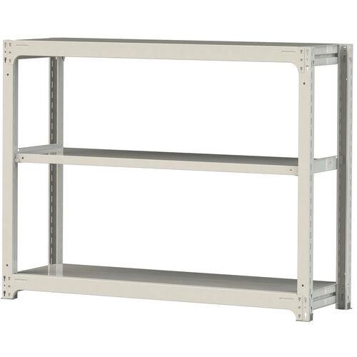 ■ヤマテック ボルトレス中量ラック 500kg/段 W1500×D480×H1200mm 天地3段 ホワイトグレー〔品番:5S45483W〕【3387158:0】[法人・事業所限定][直送元][店頭受取不可]