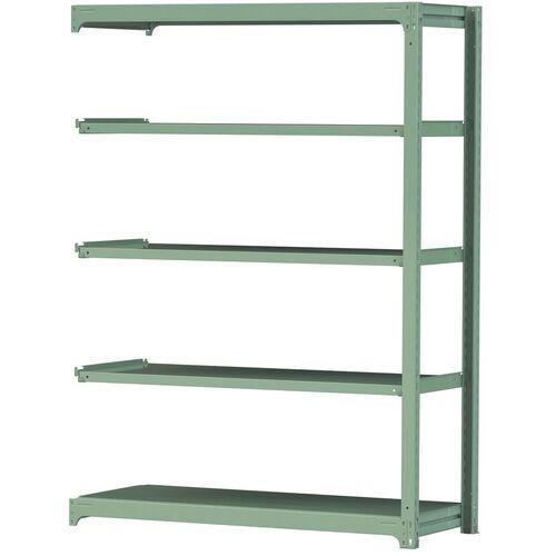 ■ヤマテック ボルトレス中量ラック 500kg/段 W1500×D620×H2100mm 天地5段 ライトグリーン〔品番:5S75625GR〕【3387165:0】[法人・事業所限定][直送元][店頭受取不可]