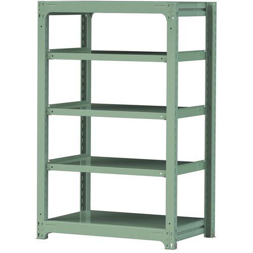 ■ヤマテック ボルトレス中量ラック 500kg/段 W900×D620×H1500mm 天地5段 ライトグリーン〔品番:5S53625G〕【3387627:0】[法人・事業所限定][直送元][店頭受取不可]