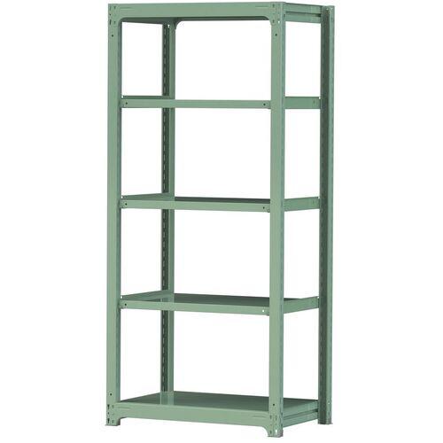 ■ヤマテック ボルトレス中量ラック 500kg/段 W900×D620×H2100mm 天地5段 ライトグリーン〔品番:5S73625G〕【3387633:0】[法人・事業所限定][直送元][店頭受取不可]