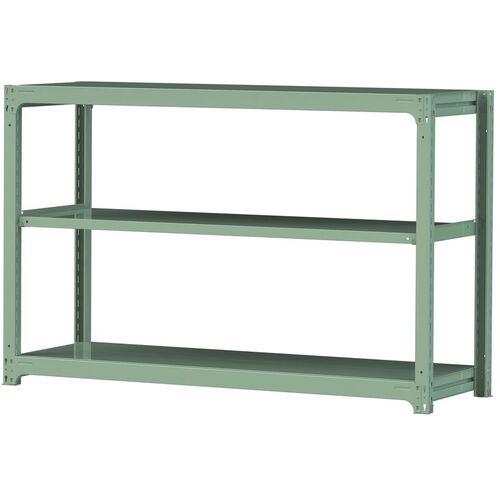 ■ヤマテック ボルトレス中量ラック 500kg/段 W1800×D620×H1200mm 天地3段 ライトグリーン〔品番:5S46623G〕【3387665:0】[法人・事業所限定][直送元][店頭受取不可]