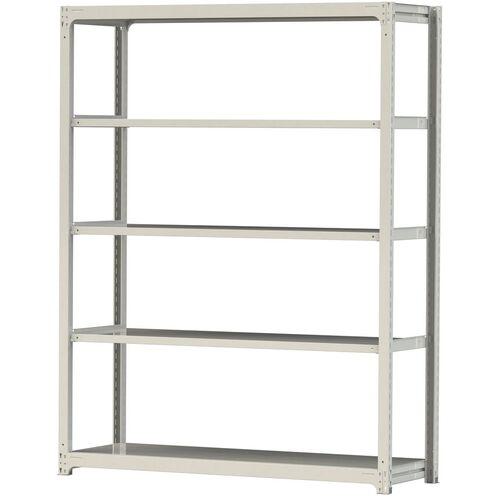 ■ヤマテック ボルトレス中量ラック 500kg/段 W1800&times;D620&times;H2400mm 天地5段 ホワイトグレー〔品番:5S86625W〕【3387692:0】[法人・事業所限定][直送元][店頭受取不可]｜ホームセンターバロー　店
